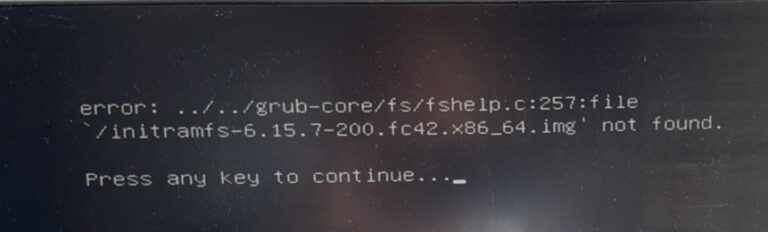 Fedora 42: Kernel Panic After Upgrade – Database Blog