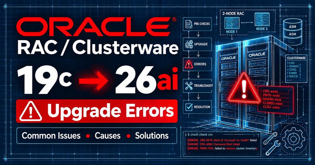ERRORS during Oracle Clusterware upgrade from 19c to 26ai